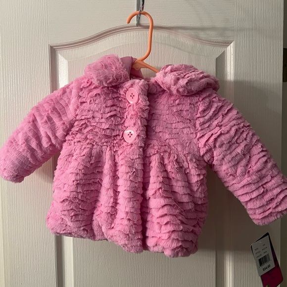 Pistachio Baby Faux Fur Coat - Picture 1 of 6